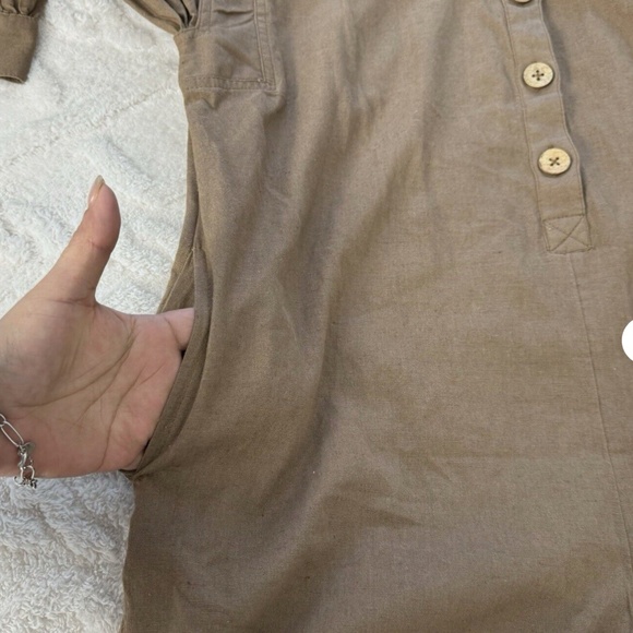 Free People Leyla Romper in  Otter size small NWT - Picture 6 of 10